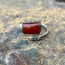 Load image into Gallery viewer, Sterling Silver carnelian wrap ring