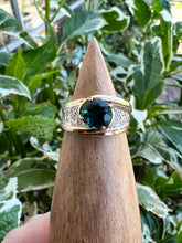 Load image into Gallery viewer, 14k teal tourmaline ring