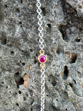 Load image into Gallery viewer, 14k ruby and diamond station necklace