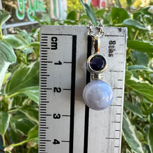Load image into Gallery viewer, Silver agate and iolite pendant
