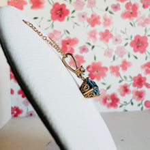 Load image into Gallery viewer, 14k rose gold topaz and diamond pendant