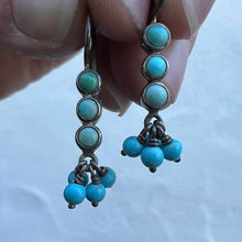 Load image into Gallery viewer, Vintage sterling silver turquoise earrings