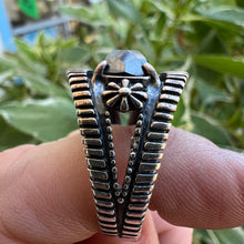Load image into Gallery viewer, Oxidized silver hematite ring