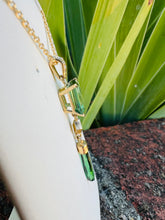 Load image into Gallery viewer, 14k green tourmaline diamond pendant
