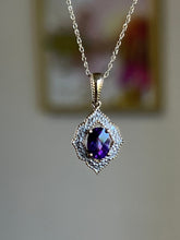 Load image into Gallery viewer, 10ky amethyst and diamond pendant