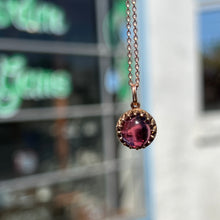 Load image into Gallery viewer, 14k rose gold garnet pendant