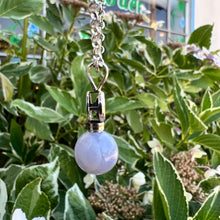 Load image into Gallery viewer, Silver agate and iolite pendant