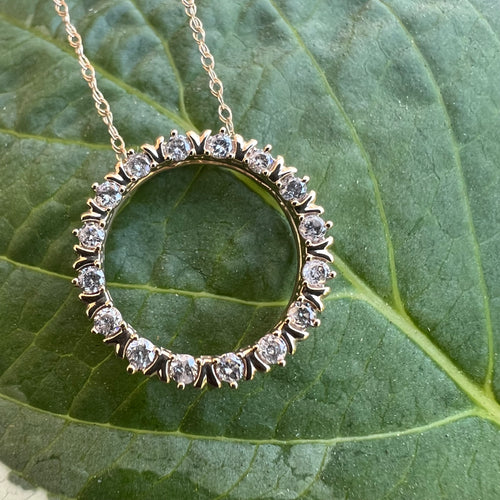 1/4ct diamond circle pendant