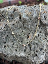 Load image into Gallery viewer, 14ky gold ruby &amp; diamond station necklace