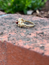 Load image into Gallery viewer, 14ky garnet and diamond ring