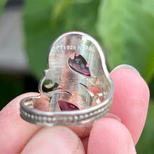 Load image into Gallery viewer, Sterling silver double amethyst ring
