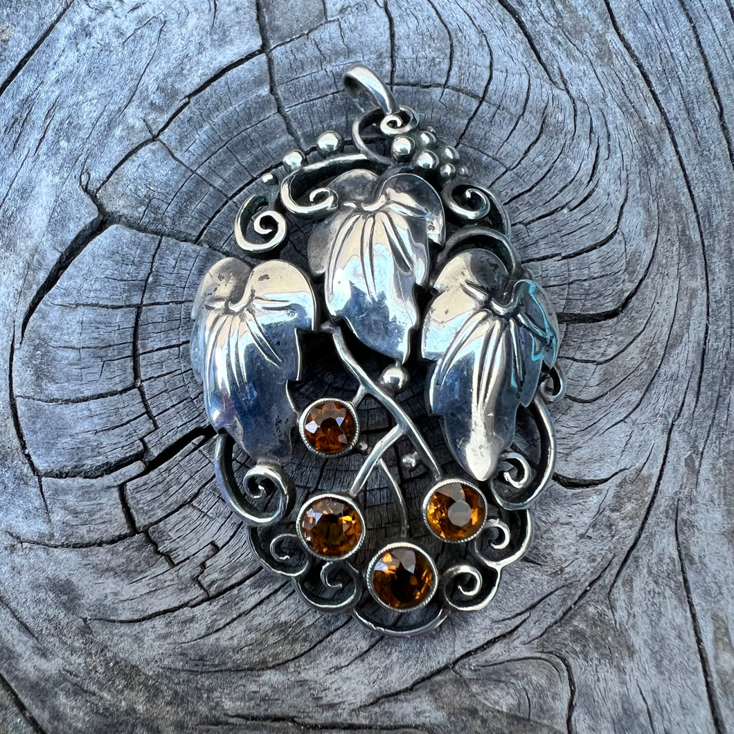 Sterling silver citrine pendant