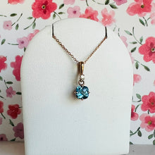 Load image into Gallery viewer, 14k rose gold topaz and diamond pendant