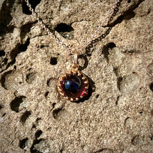 Load image into Gallery viewer, 14k rose gold garnet pendant
