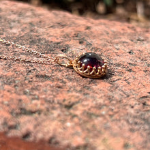 Load image into Gallery viewer, 14k rose gold garnet pendant