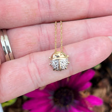 Load image into Gallery viewer, 10ky gold diamond accented ladybug pendant