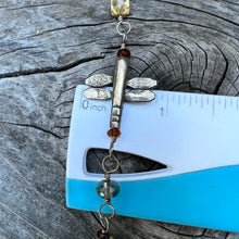 Load image into Gallery viewer, Sterling silver gemstone dragonfly bracelet