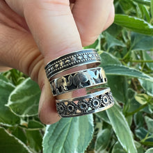 Load image into Gallery viewer, Oxidized sterling silver stackable ring ￼