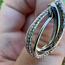 Load image into Gallery viewer, Silver diamond drop earrings