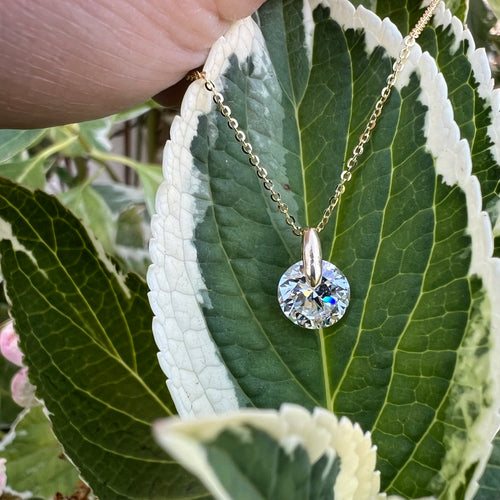 14ky 8mm CZ pendant and chain