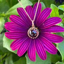 Load image into Gallery viewer, 14k rose gold garnet pendant