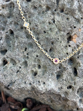Load image into Gallery viewer, 14ky gold ruby &amp; diamond station necklace