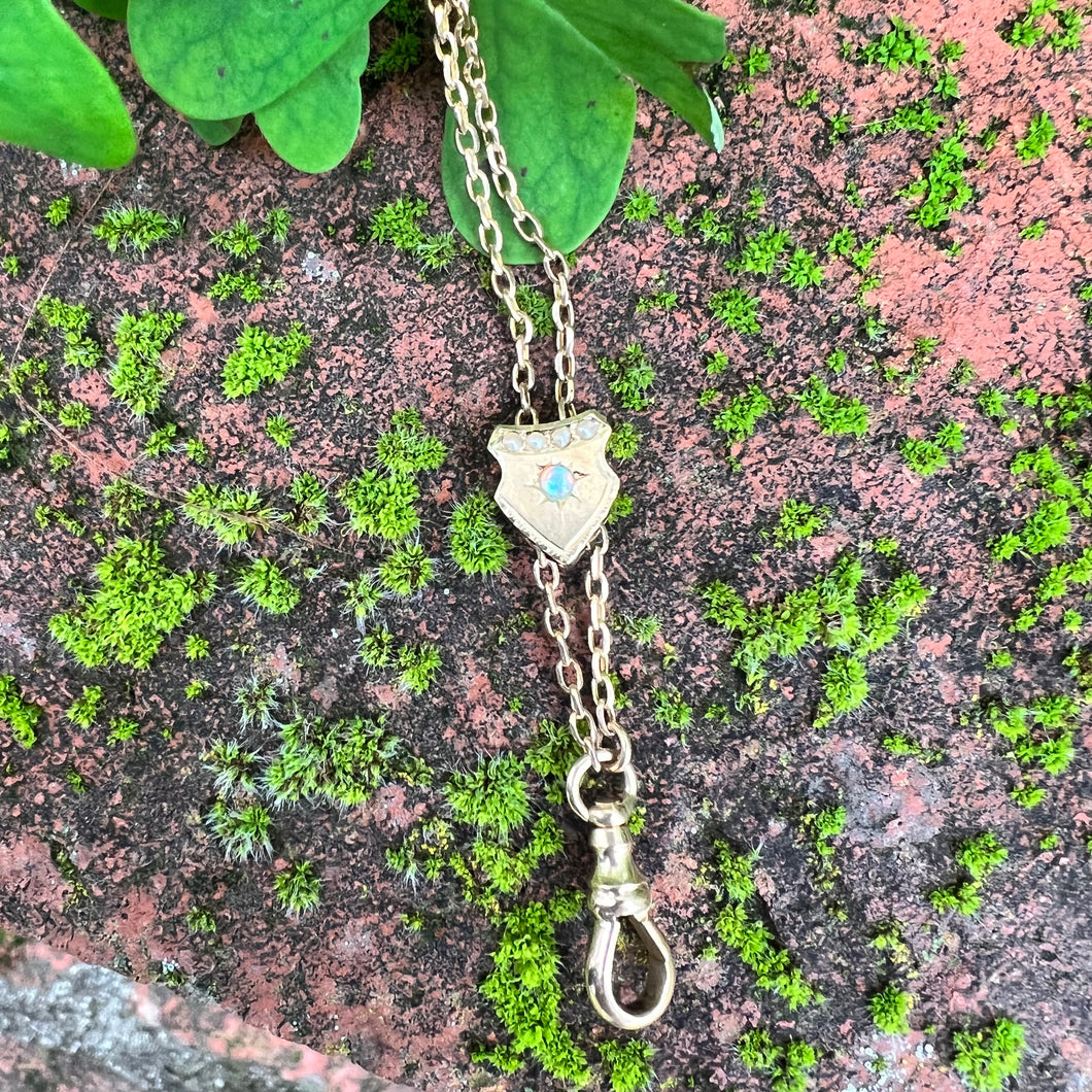 14ky antique slide chain necklace