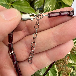 Mosaic opal, garnet and gemstone bead necklace