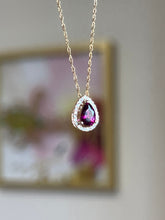 Load image into Gallery viewer, 14ky garnet and diamond pendant