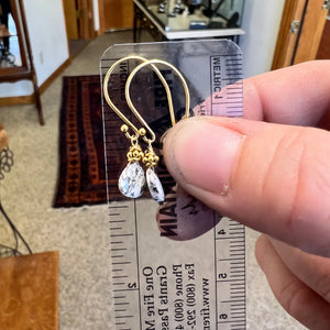 Gold filled dendritic opal earrings