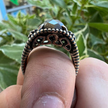 Load image into Gallery viewer, Oxidized silver hematite ring