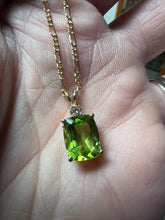 Load image into Gallery viewer, 14ky peridot and diamond pendant