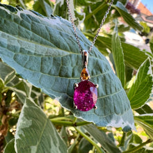Load image into Gallery viewer, 14k tourmaline and garnet pendant