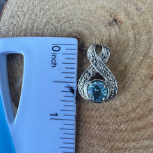 Load image into Gallery viewer, Silver topaz and diamond pendant