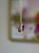 Load image into Gallery viewer, 14ky garnet and diamond pendant