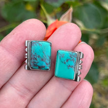 Load image into Gallery viewer, Vintage sterling silver turquoise stud earrings