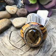 Load image into Gallery viewer, Silver gemstone, enamel and diamond ring