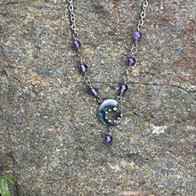 Load image into Gallery viewer, Silver amethyst Y necklace