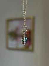 Load image into Gallery viewer, 14ky London blue topaz and diamond pendant