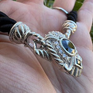 Judith Ripka silver black spinel necklace