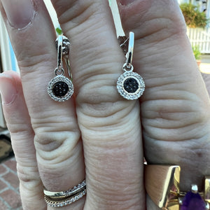10kw black and white diamond earrings