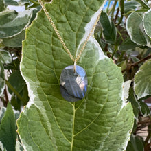 Load image into Gallery viewer, 14k faceted labradorite slab pendant