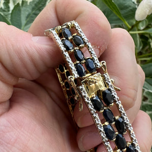 Gold plated sapphire bracelet