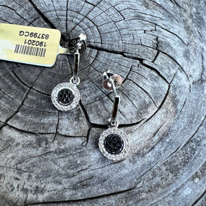 10kw black and white diamond earrings
