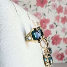 Load image into Gallery viewer, 14ky London blue topaz studs