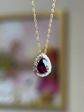 Load image into Gallery viewer, 14ky garnet and diamond pendant