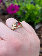 Load image into Gallery viewer, 14ky garnet and diamond ring