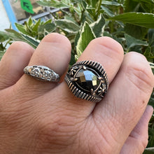 Load image into Gallery viewer, Oxidized silver hematite ring