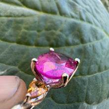 Load image into Gallery viewer, 14k tourmaline and garnet pendant