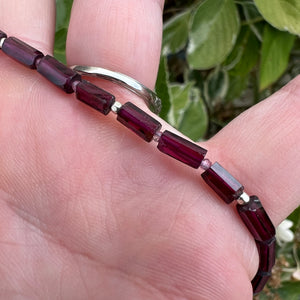 Mosaic opal, garnet and gemstone bead necklace